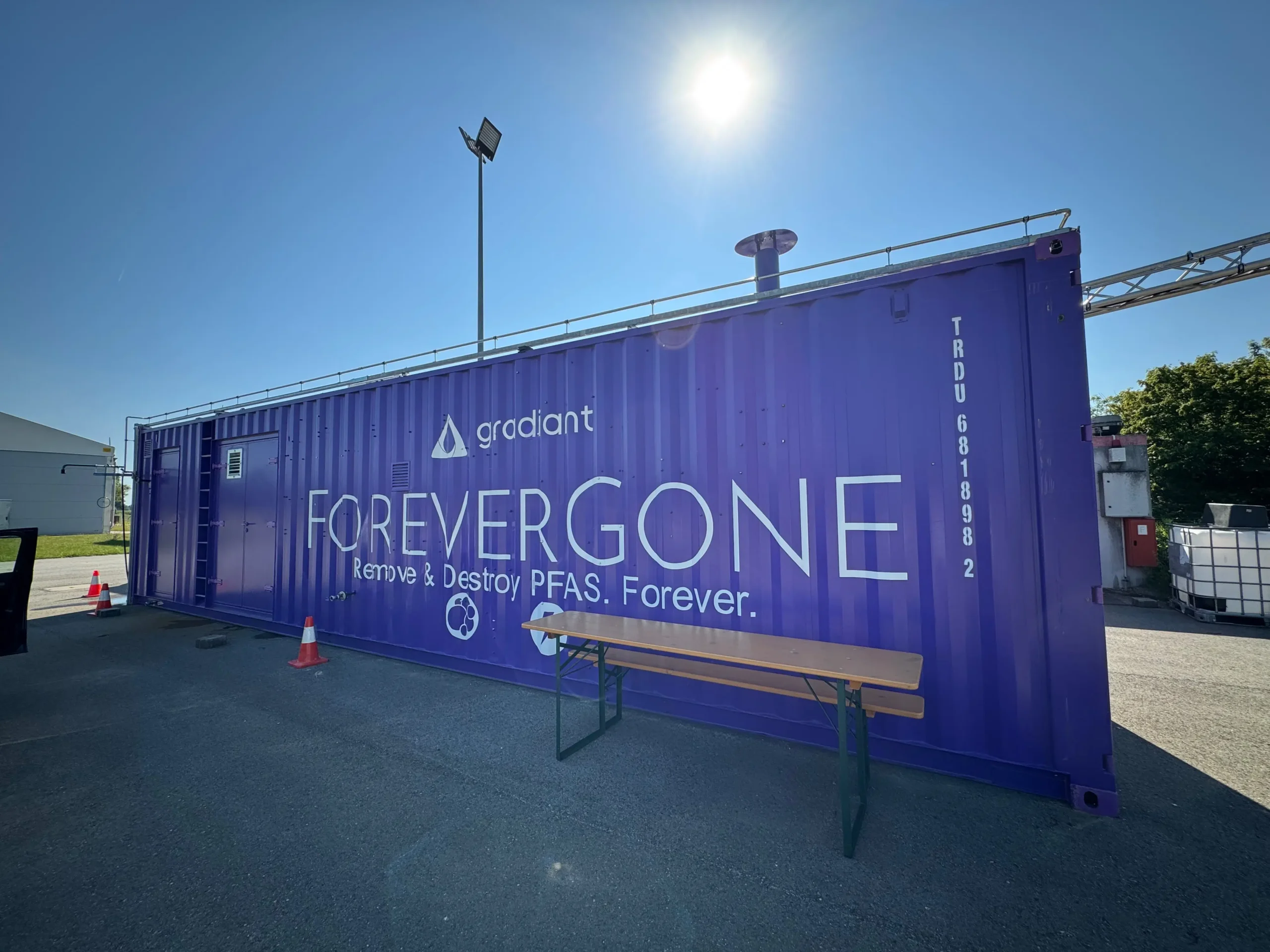 Gradiant’s ForeverGone system for PFAS destruction showcases compact water treatment technology in operation to deliver sustainable, on-site compliance with global regulatory standards.